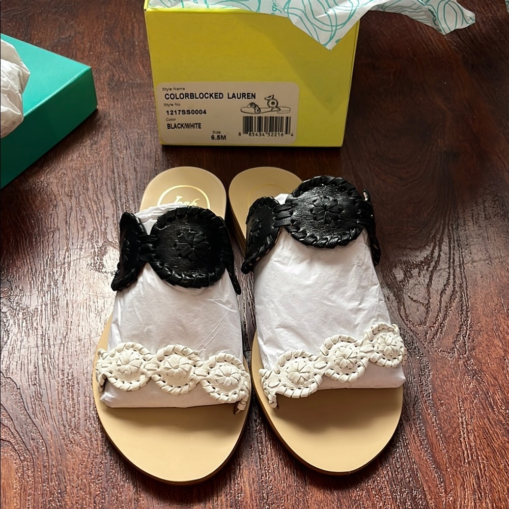 NWT Jack Rogers Black and White Women's Sandals